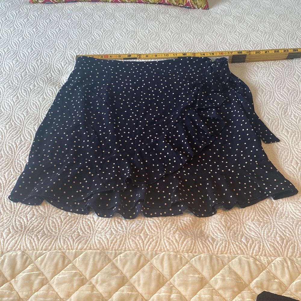 NWT Navy Polka Dot Wrap Skirt